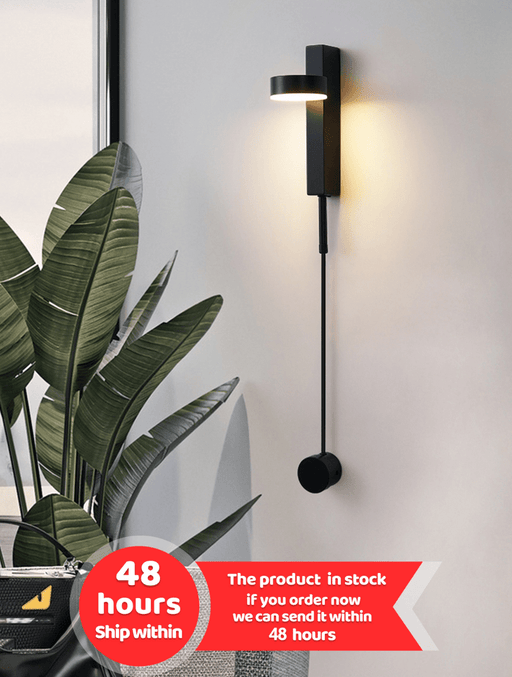 MIRODEMI® Black/Gold Simple Rotating Indoor LED Wall Sconce image | luxury furniture | indoor lamps | rotating lamps