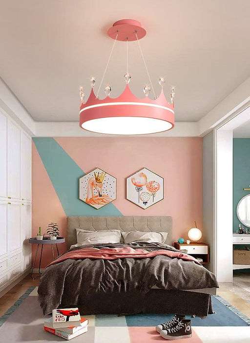 MIRODEMI® Modern Drum LED Pendant Lights for Kids Room RC Dimmable / Pink