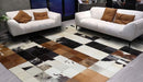 American style natural brown color luxury cowhide fur patchwork rug 6'6"x9'10" (200x300cm)