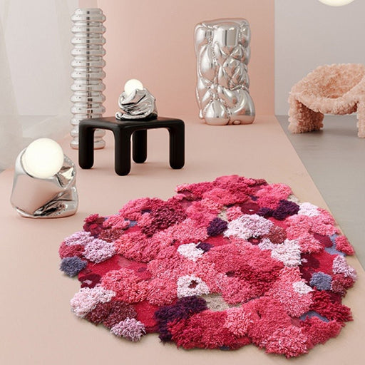 Blossom handmade 3D pattern wool and tufting area rug B / 3'3" (100cm)