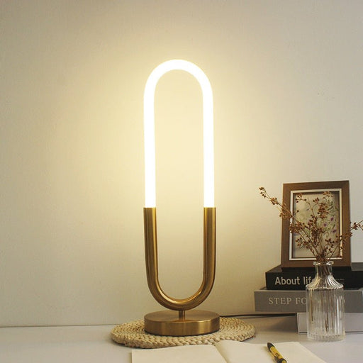 MIRODEMI® White U-shaped Silicone Tube LED Bedside Reading Table Lamp Warm light