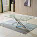 Dining Table with Silver Mirror Tempered Glass Table Top
