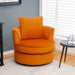 No Assembly Lint Fabric Accent Chair with 360° Swivel Function