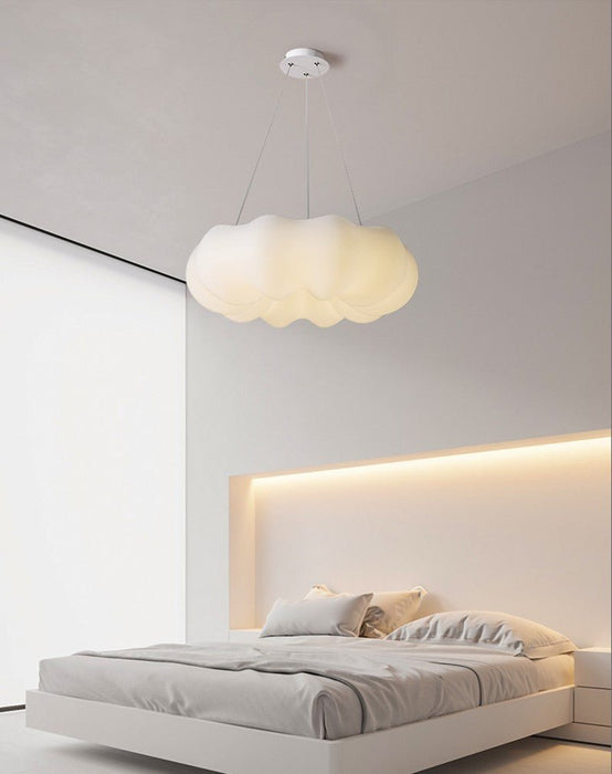 MIRODEMI® Cloud Pumpkin Shaped Drum Pendant Lamp for Children's Room Changeable / B / Dia65.0xH21.0cm / Dia25.6xH8.3"