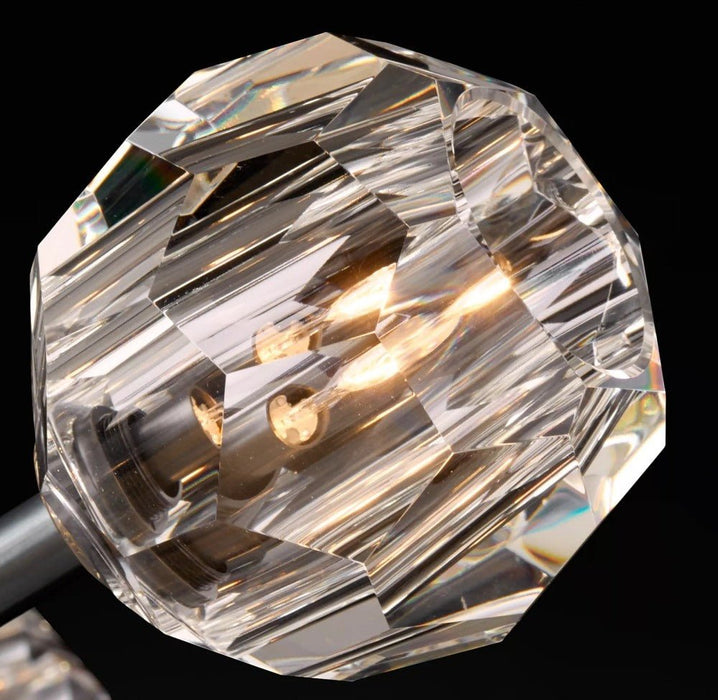 MIRODEMI® Boule De Cristal Round Clustre LED Cut Smoke Crystal Ceiling Chandelier