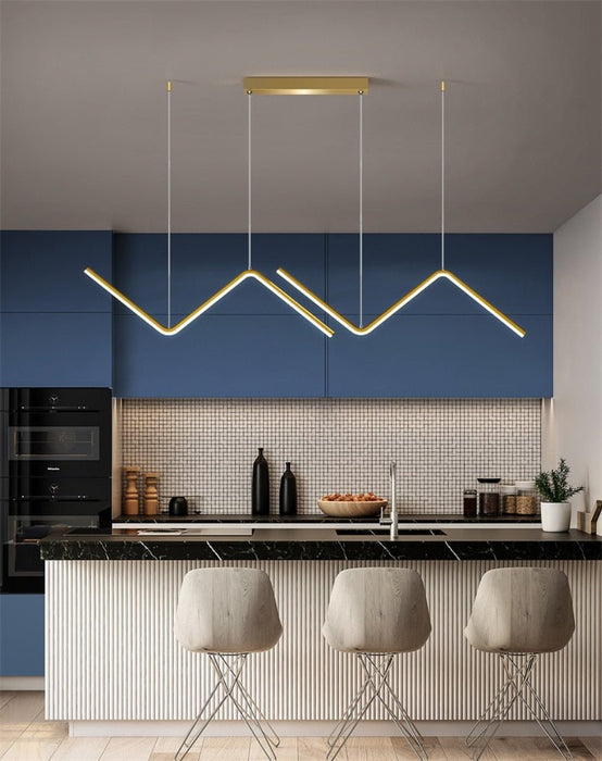MIRODEMI® Black/Gold LED Adjustable Pendant Lights for Dining Room, Kitchen Gold / Cool white