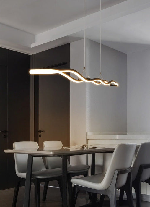 MIRODEMI® Original Waves LED Pendant Lamp for Dining Room, Kitchen, Living Room Black