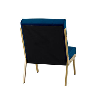 Gold Metal Frame Velvet Upholstery Chair with Ottoman