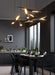 Postmodern Oblique Aluminum Tube Chandelier for Restaurant, Bar, Cafe