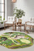 Round shaped polyester 3D pattern floor decoration area rug 1 / 3'3" (100cm)