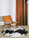 American style Round shaped diamond plaid cowhide patchwork rug