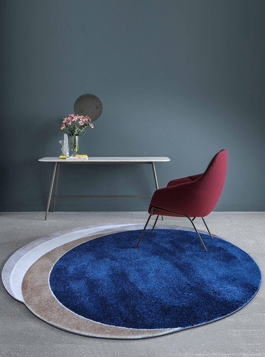 Nordic style Post modern pattern Abstract art area rug Blue / 3'3"x3'11" (100x120cm)