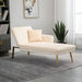 Tufted Lounger Accent Sofa with Cushions and Polished Metal Legs Beige
