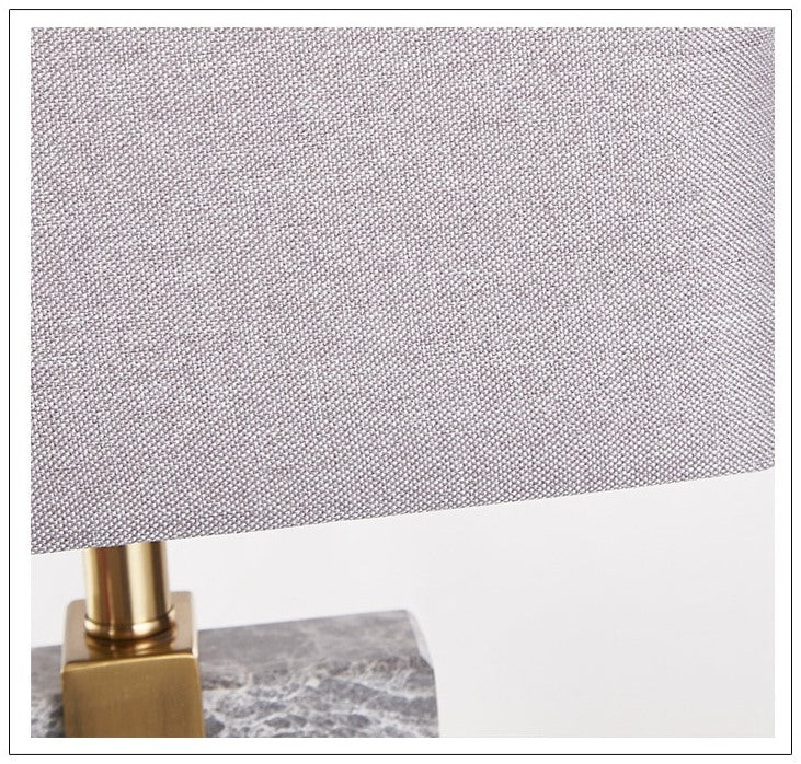 MIRODEMI® New Gray Marble LED Light Modern Fabric Table Lamp