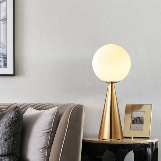 MIRODEMI® Postmodern Cone Golden Glass Creative Bedside Table Lamp
