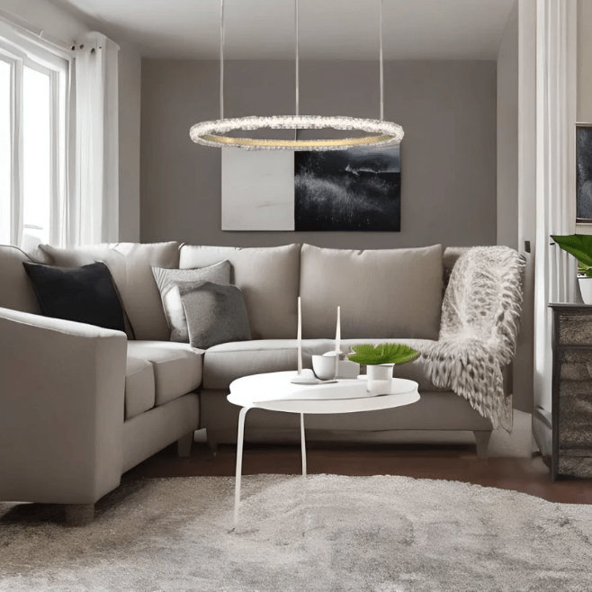 MIRODEMI® Creative Crystal LED Pendant Light in the Shape of Rings for Living Room
