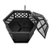 MIRODEMI® 24" Outdoor Black Iron Fire Pit Bowl With Flame-retardant spark guard