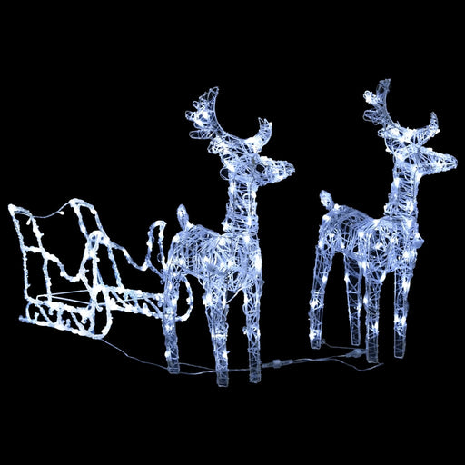 Acrylic Reindeers & Sleigh Christmas Decoration