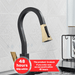 Kitchen Faucet With Flexible Pull Down Sprayer Mixer Tap, Black Gold image | luxury furniture | flexible faucet | home decor
