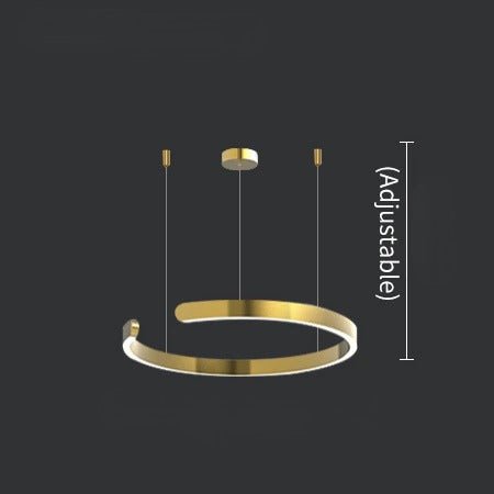 MIRODEMI® "C" Type gold led chandelier for living room, dining room, bedroom, office 23.6'' / Warm Light