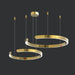 MIRODEMI® "C" Type gold led chandelier for living room, dining room, bedroom, office 19.7x11.8 / Warm Light