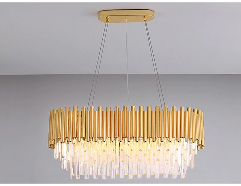 MIRODEMI® Gold rectangle chandelier for dining room, kitchen island image | luxury lighting | luxury chandeliers | home decor