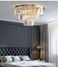MIRODEMI® Contemporary gold crystal ceiling chandelier for living room, bedroom 3 Layers / Warm Light / Dimmable