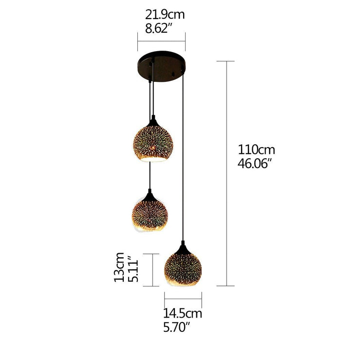 MIRODEMI® Modern 3D colorful romantic Starry sky hanging Glass shade Pendant Lamp a3T