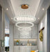 MIRODEMI® Ring design crystal hanging chandelier for living room, dining room, bedroom 39.4x31.5x23.6x15.8 / Warm Light