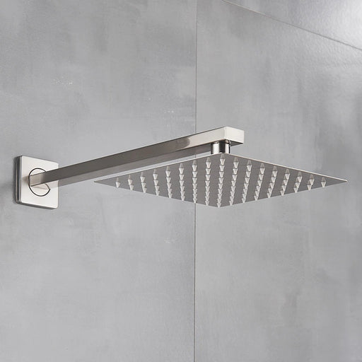 MIRODEMI® Brushed Nickel Wall Mount Rainfall Shower Head With Swivel Tub Spout Mixer Tap