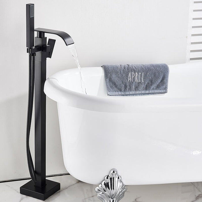 MIRODEMI® Matte Black Bathtub Shower Faucet Floor Standing Bathtub Water Mixer Tap