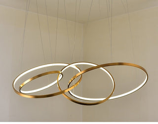 Large ring stainless steel chandelier for the living room