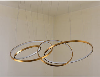 Gold ring light fixture for the living room
