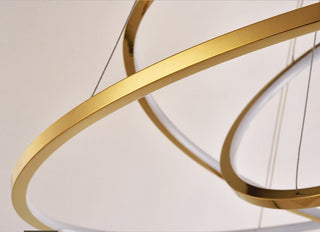 Stainless steel and silicon ring chandelier for the living room