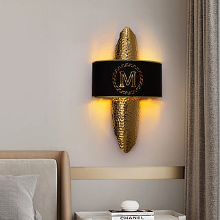 MIRODEMI® Luxury Golden Wall Lamp with M-Letter Lampshade, Living Room, Bedroom image | luxury lighting | golden wall lamps