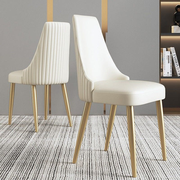 Gold Light Luxury Leather Dining Chair Mirodemi