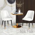 Nordic Iron Desk Stool Dining Chair White+Black legs