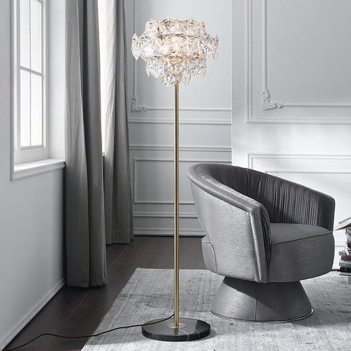 MIRODEMI® Nordic Luxury Copper Crystal Marble LED Floor Lamp