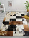 American style natural brown color luxury cowhide fur patchwork rug 3'11"x5'6" (120x170cm)