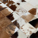 Genuine Cowhide Skin fur Pathwork real leather round shaped area rug