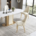 Gold Light Luxury Leather Dining Chair