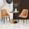 Nordic Iron Desk Stool Dining Chair Mustard+Black legs