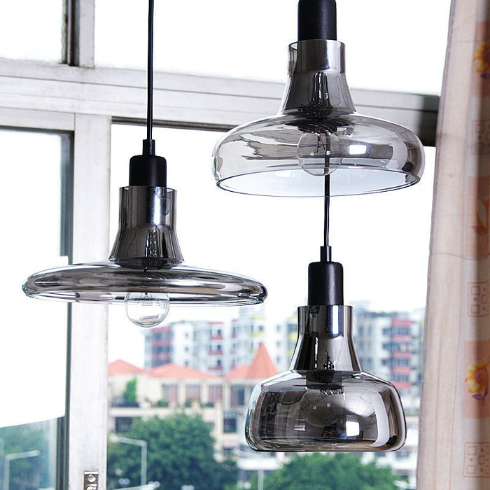 MIRODEMI® Retro Pendant Lamp made of Smoky Gray Glass for Dining Room, Kitchen
