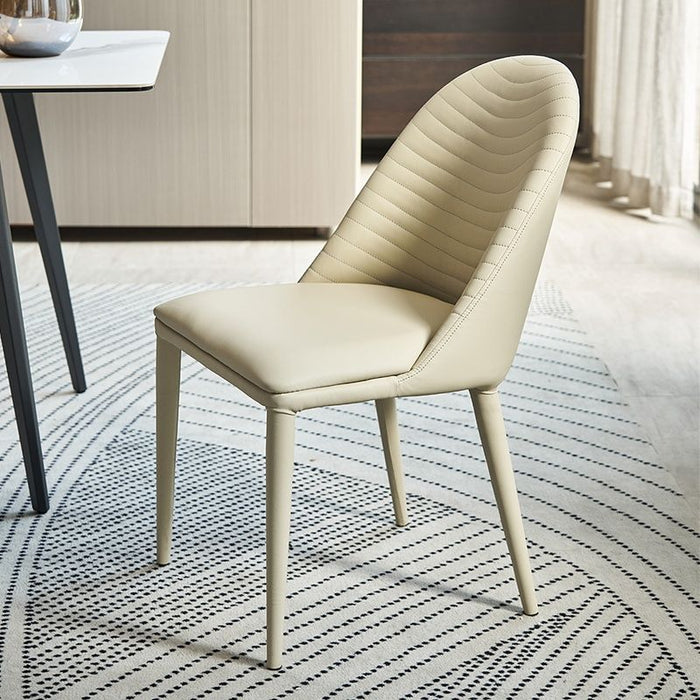 Nordic Design Leisure Backrest Dining Chair Beige
