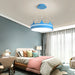 MIRODEMI® Modern Drum LED Pendant Lights for Kids Room Cool Light / Blue