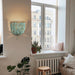 MIRODEMI® Retro blue/white wooden bead decorative wall lamp for bedroom, corridor, restaurant