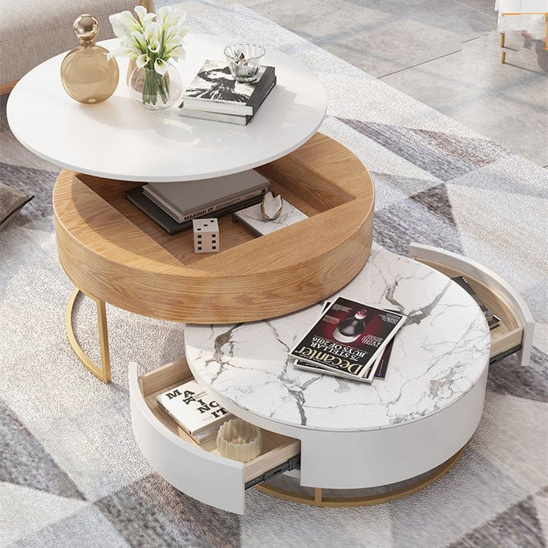 Nesting Alva Lift Top Coffee Table with Sintered Stone Top — Mirodemi