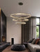 MIRODEMI® Ring design black crystal chandelier for living room, dining room, bedroom 17.7x23.6x31.5 / Warm Light