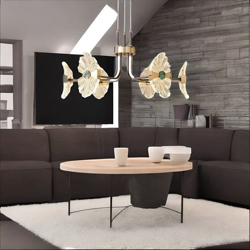 MIRODEMI® Luxury Chandelier in the Shape of Lotus Leaf for Dining Room image | luxury lighting | lotus shape chandeliers