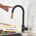 MIRODEMI® Gold/Black Smart Touch Kitchen Faucet Poll Out Sensor 360 Rotation Crane